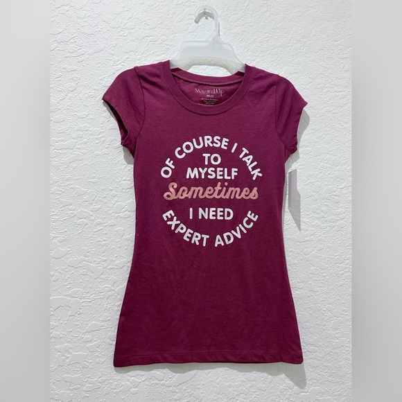 WOUND UP • T-Shirt Mauve Short Sleeve • sz XS - Picture 1 of 3